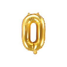 Partydeco Folienballon Zahl 0 klein 35 cm, gold, 1 Stück Partydeco Folienballon Zahl 0 klein 35 cm, gold, 1 Stück