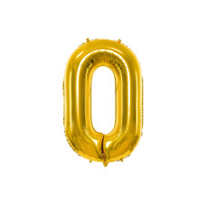 Partydeco Folienballon Zahl 0 gross 86 cm, gold, 1 Stück Partydeco Folienballon Zahl 0 gross 86 cm, gold, 1 Stück