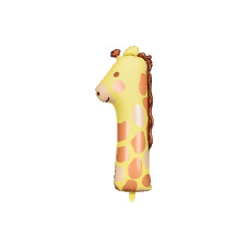 Partydeco Folienballon Nummer 1 als Motiv 42 x 90 cm, 1 Stück