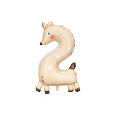 Partydeco Folienballon Nummer 2 als Motiv 65 x 102 cm, 1 Stück